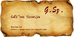 Güns Szonja névjegykártya